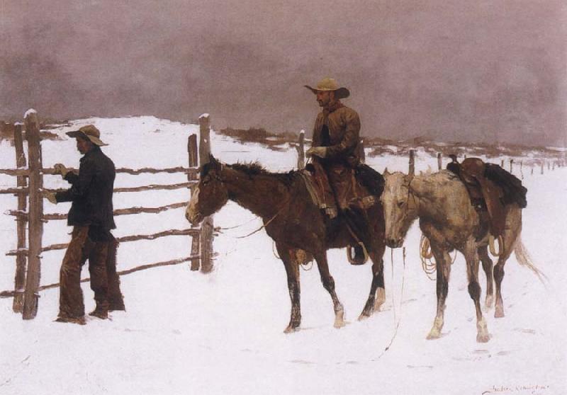 Frederick Remington The Fall of the Cowboy oil painting image